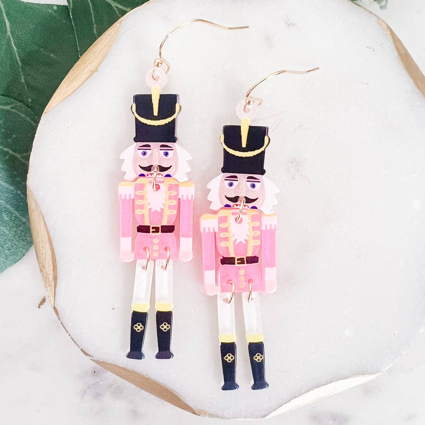 Pink nutcracker earrings