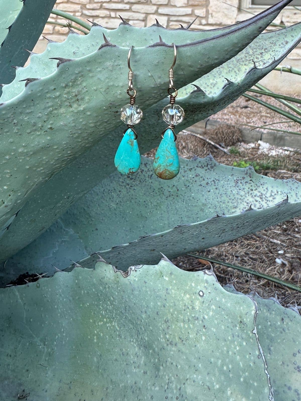 Kingman Turquoise & Crystal Earring