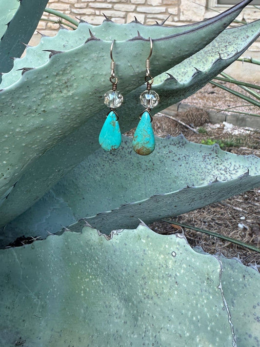 Kingman Turquoise & Crystal Earring