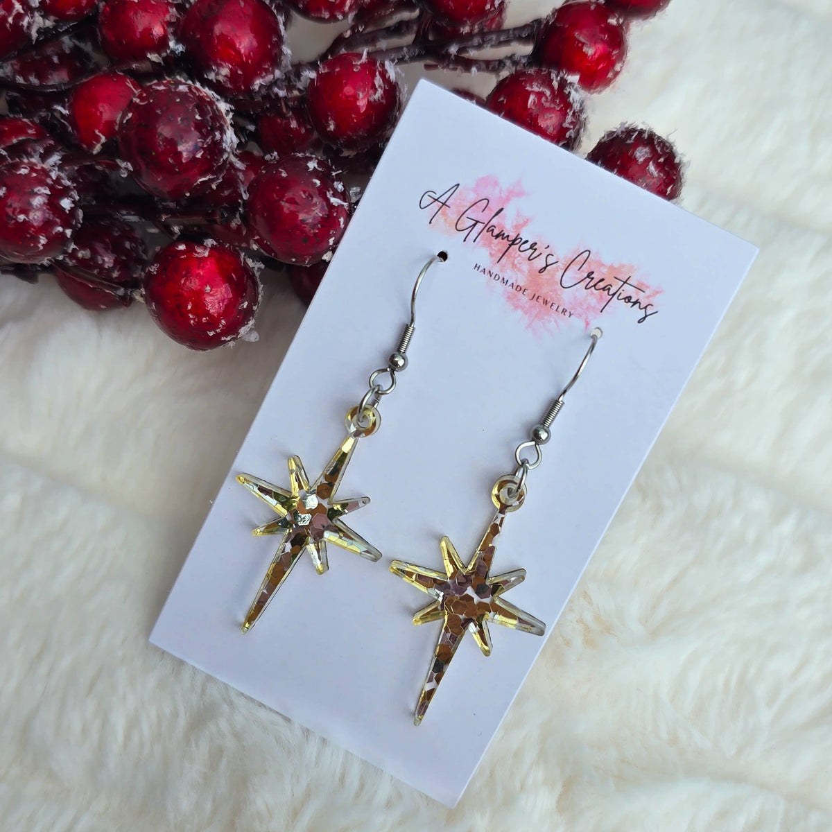 Christmas Star Acrylic Earrings