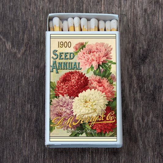 Flowers Seed Annual Matchbox •Decorative Matches• Candle Acc