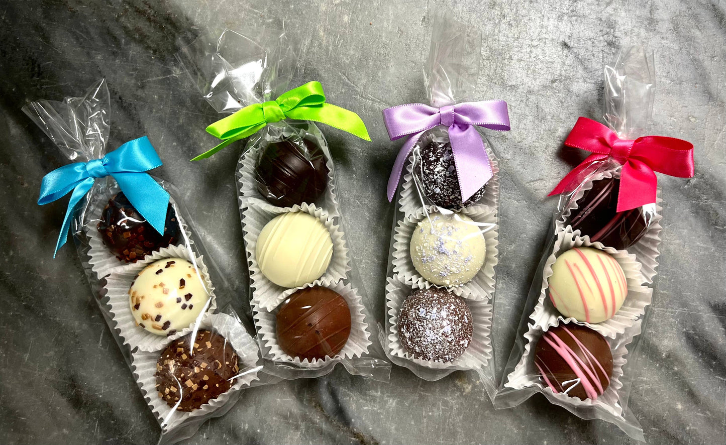 TRIO “Raspberry Delight” Milk-Dark-White Chocolate 3PK w/Bow