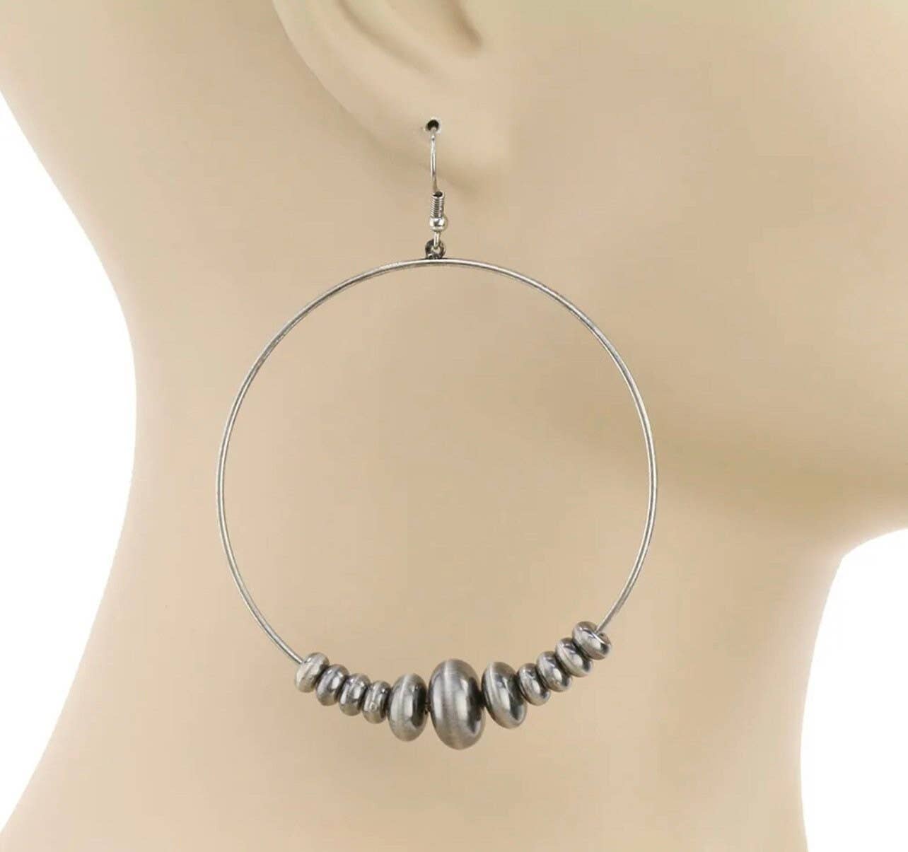 Navajo Bead Hoop Earrings