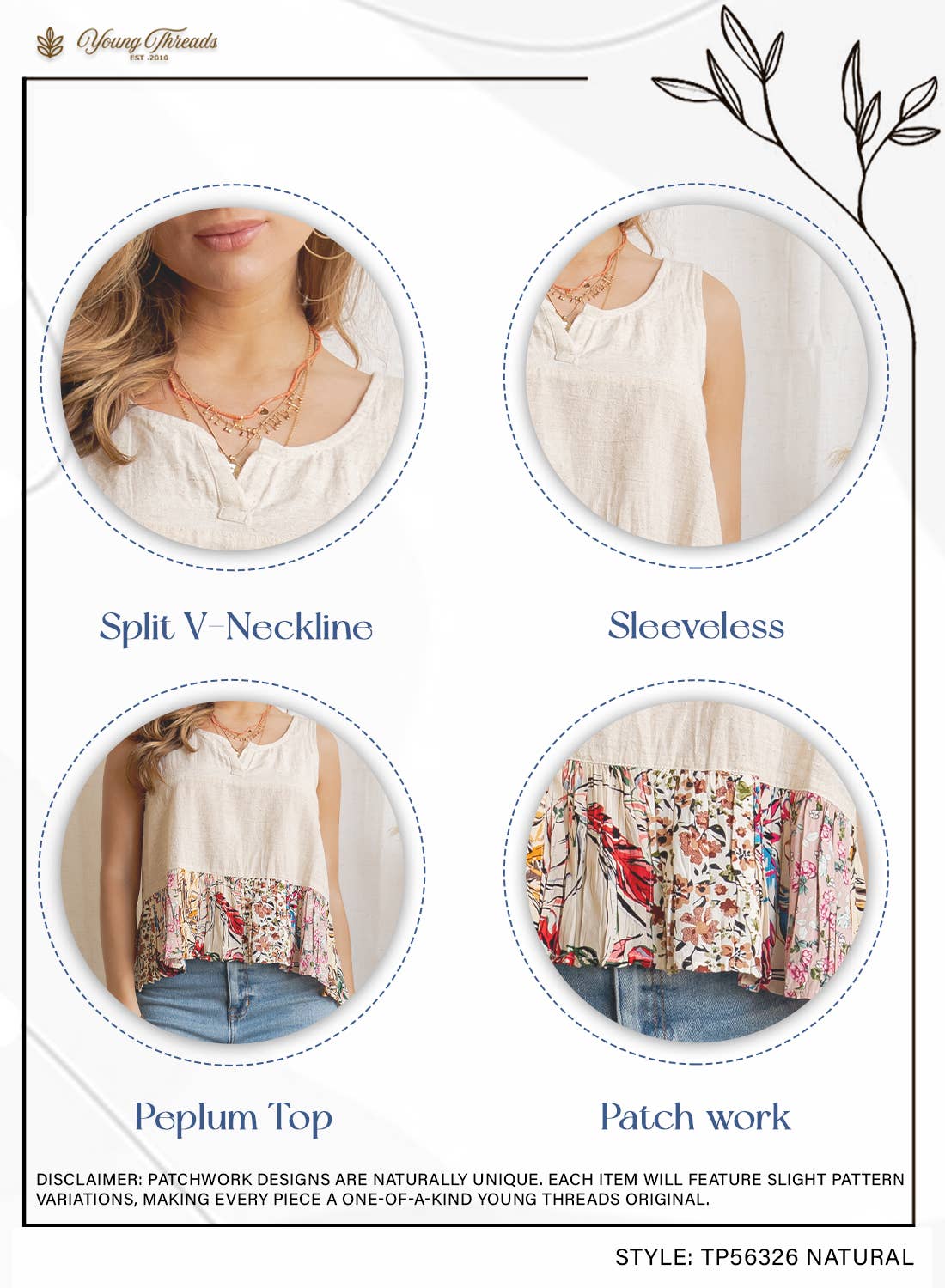 Bohemian Floral Print Peplum Tank – Sleeveless Summer Top