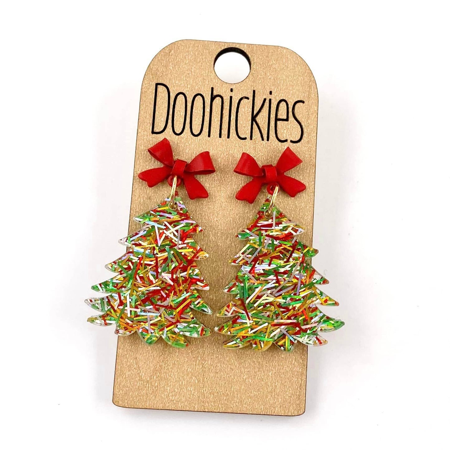 2" Festive Trees - Christmas Acrylic Earrings