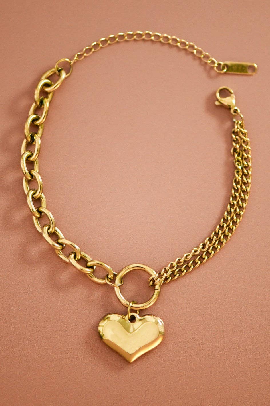 18K Gold Plated Waterproof Stainless Steel Chain Bracelet - 7363