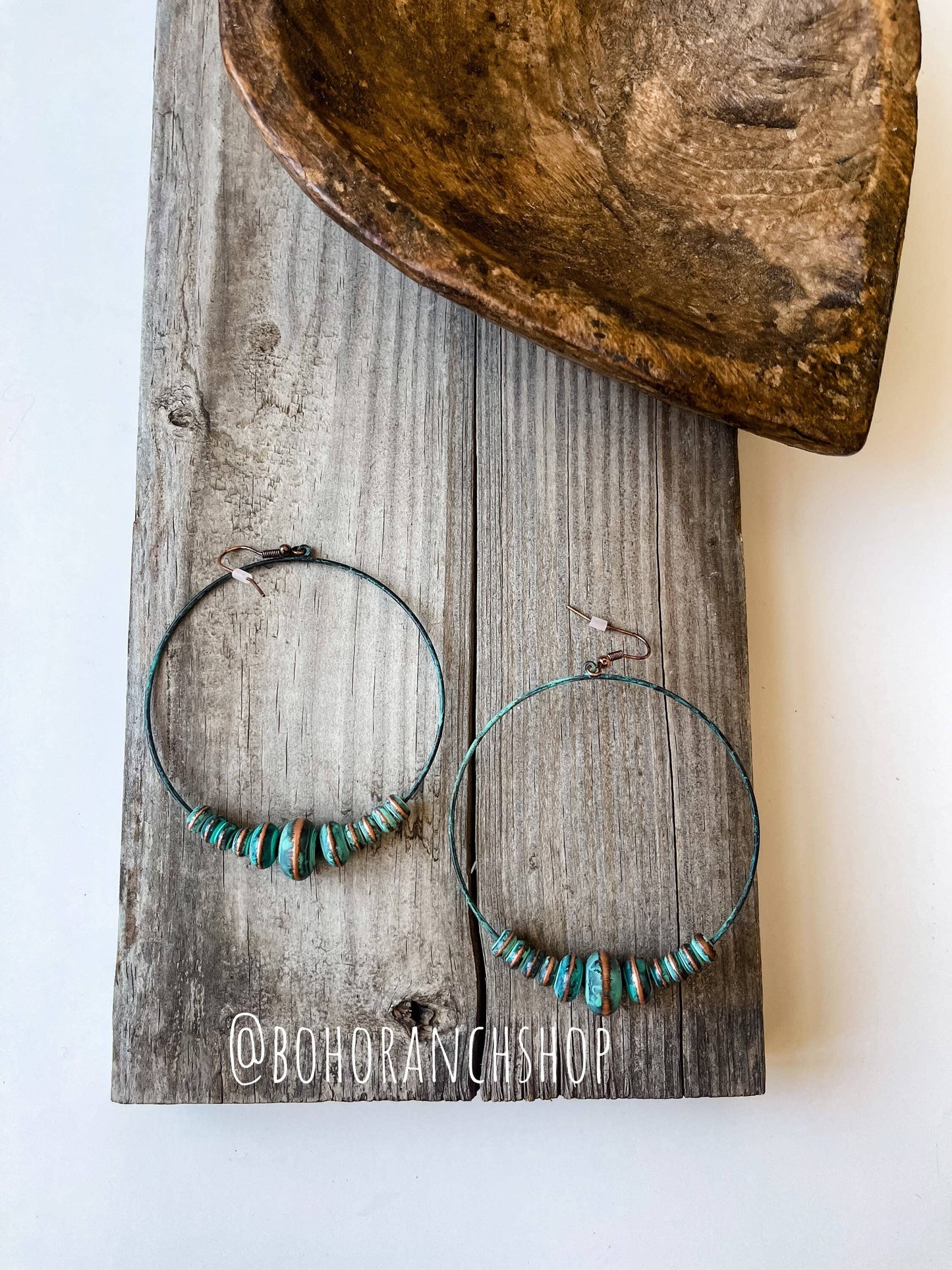 Navajo Bead Hoop Earrings