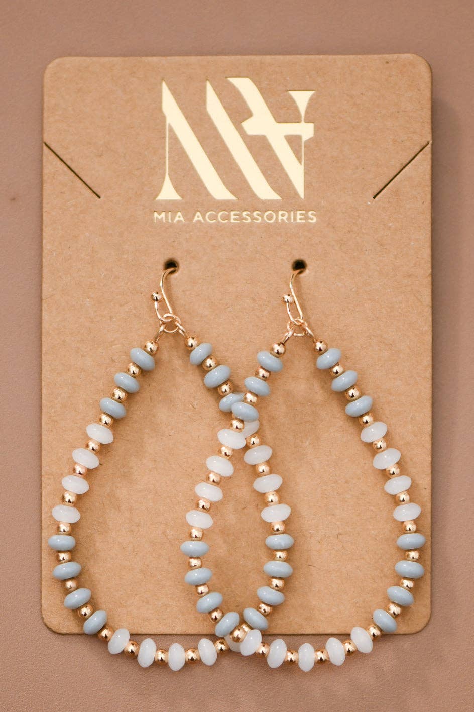 Teardrop Wire Beaded Glass Crystal Earrings – 8080