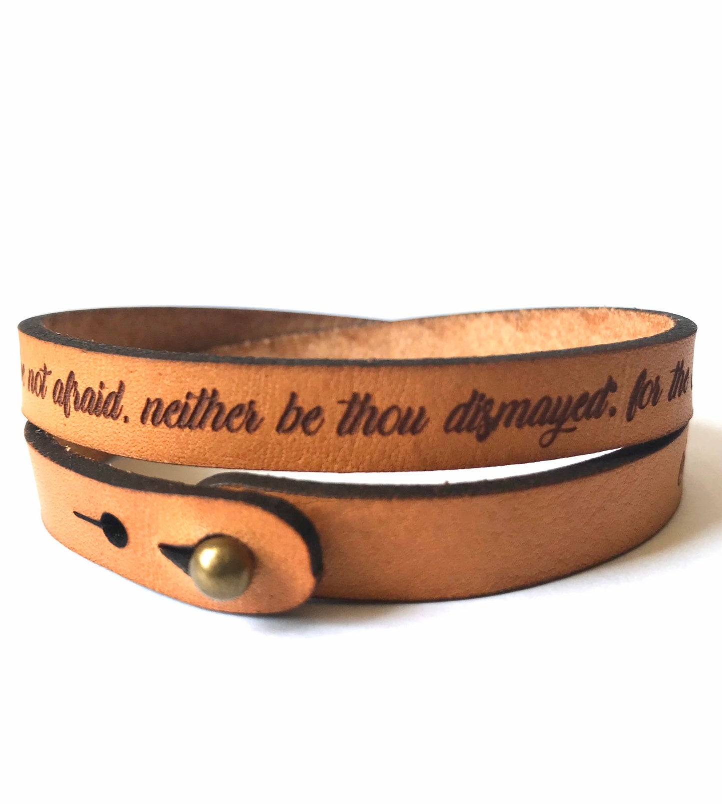 Joshua 1:9 Double Wrap Leather Bracelet - Scripture Bracelet