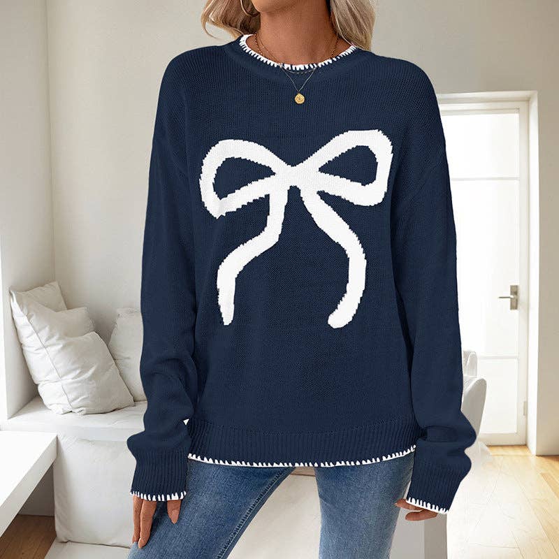 Women  Oversized Christmas Sweater with Round Neck