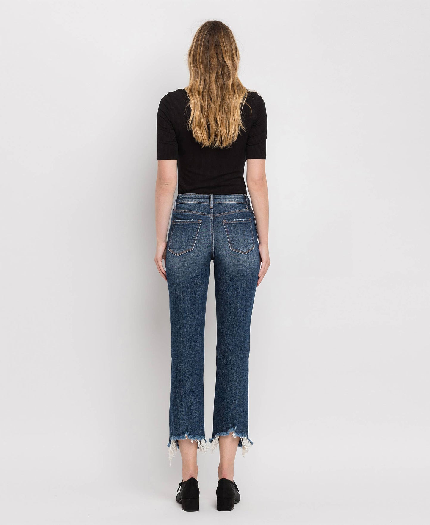 HIGH RISE CROP STRAIGHT JEANS LV1008