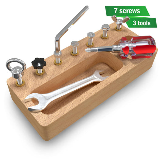 Montessori Toy for Kids - Wooden Screw Driver Board