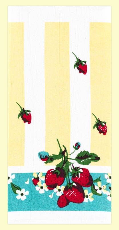 Strawberry Lane Retro Flour Sack Kitchen Towel