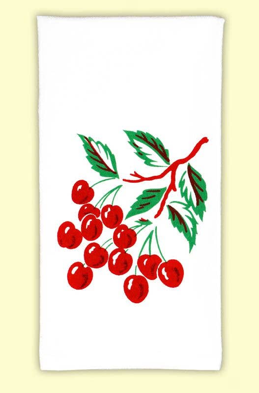 Cherry Tile Retro Flour Sack Kitchen Towel