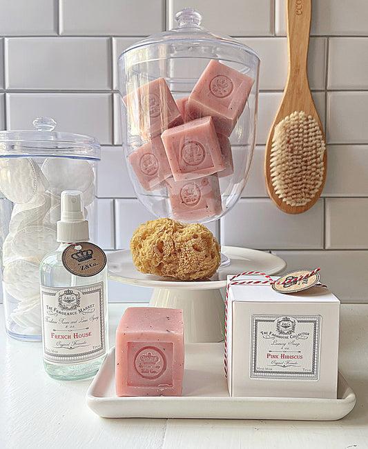 The Farmhouse Luxury Cube Soap Pink Hibiscus