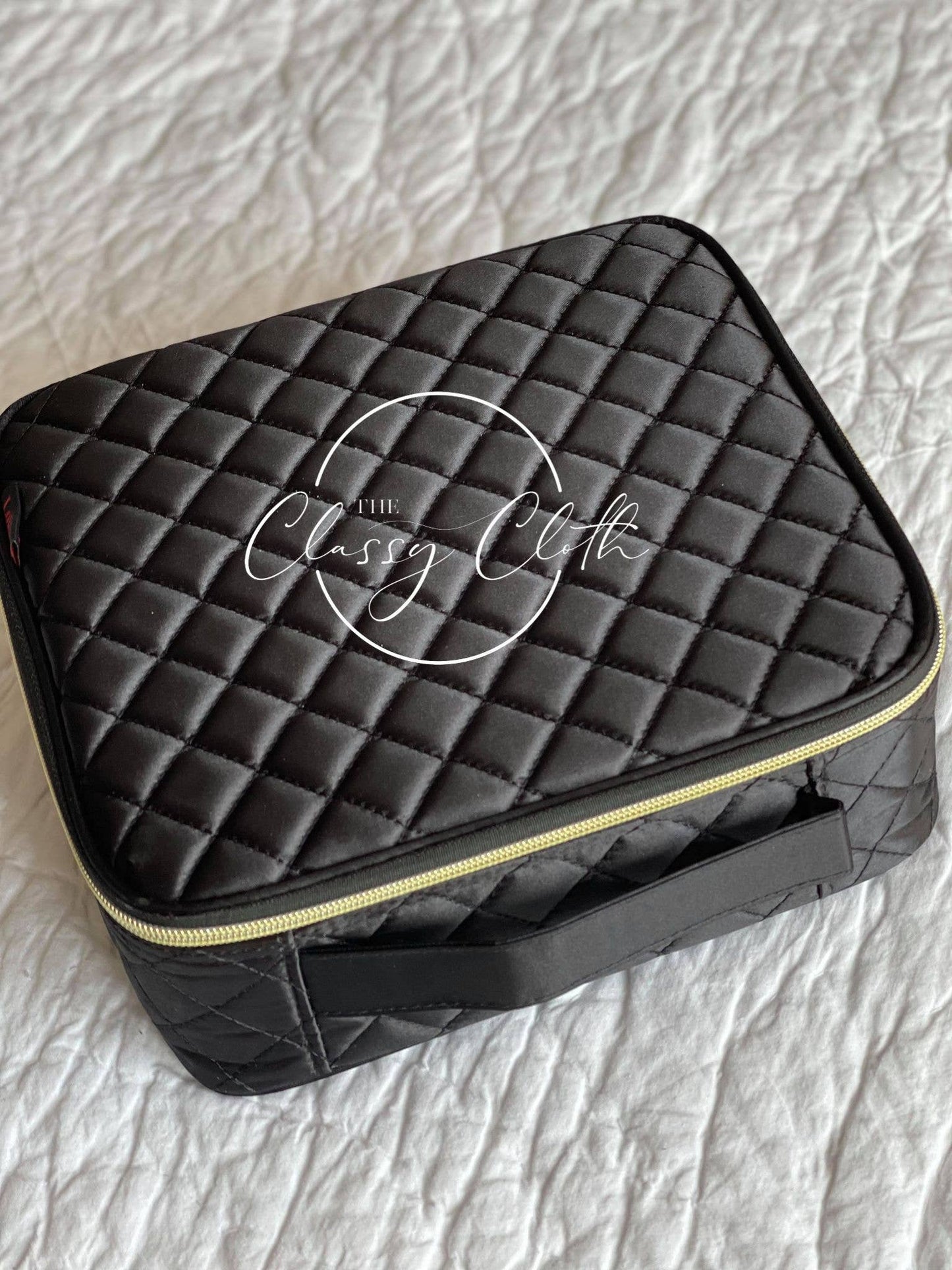 Mega Makeup Case Black Quilted RTS