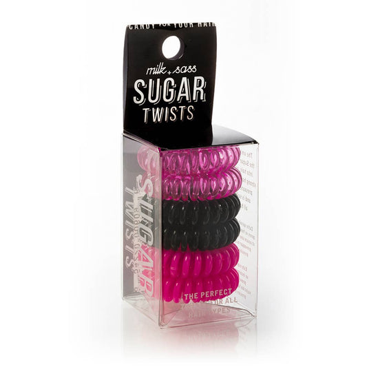 SUGAR TWISTS coil hair ties pink candy