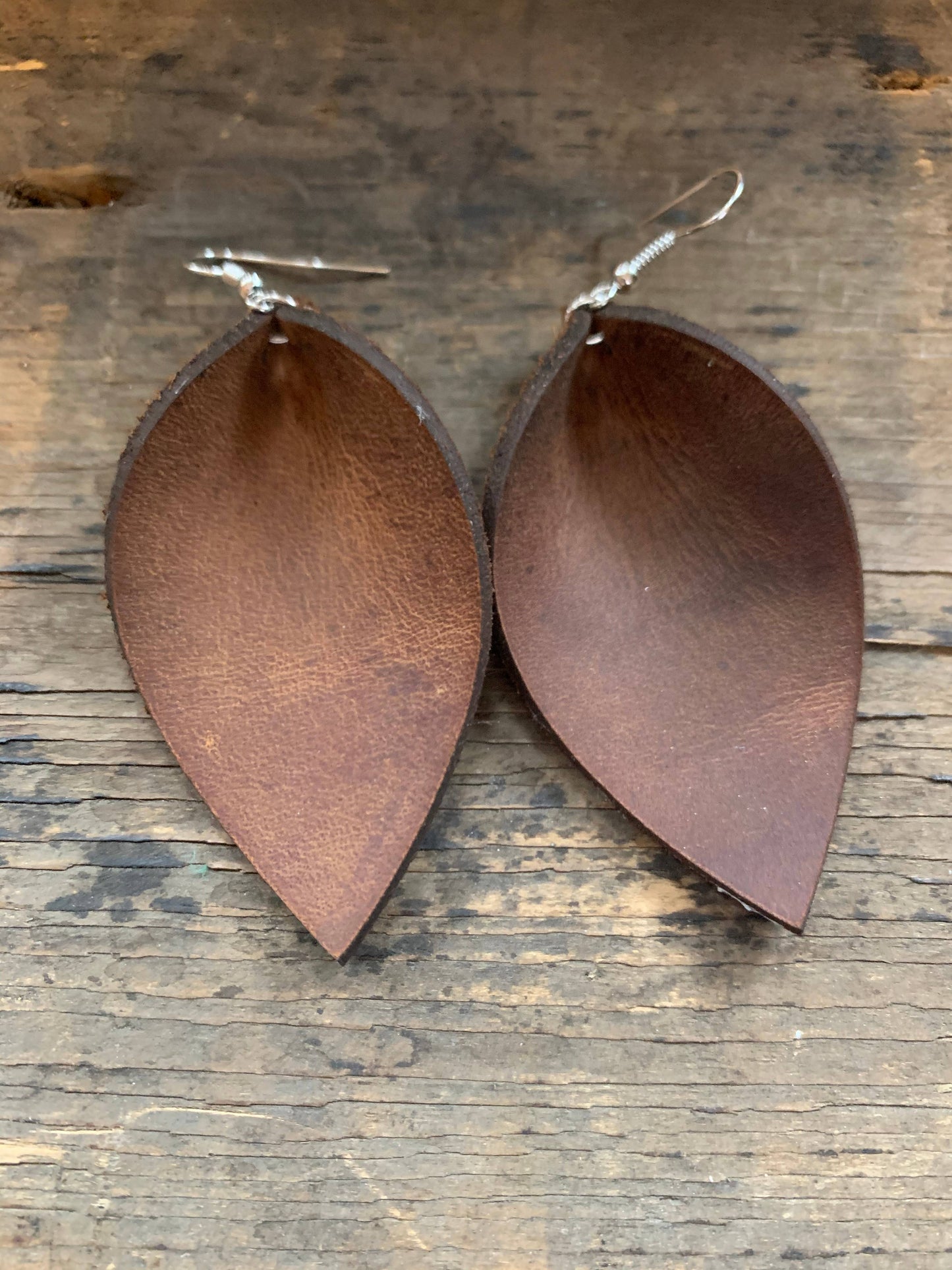 Brown Rustic Nubuck Leather Earring