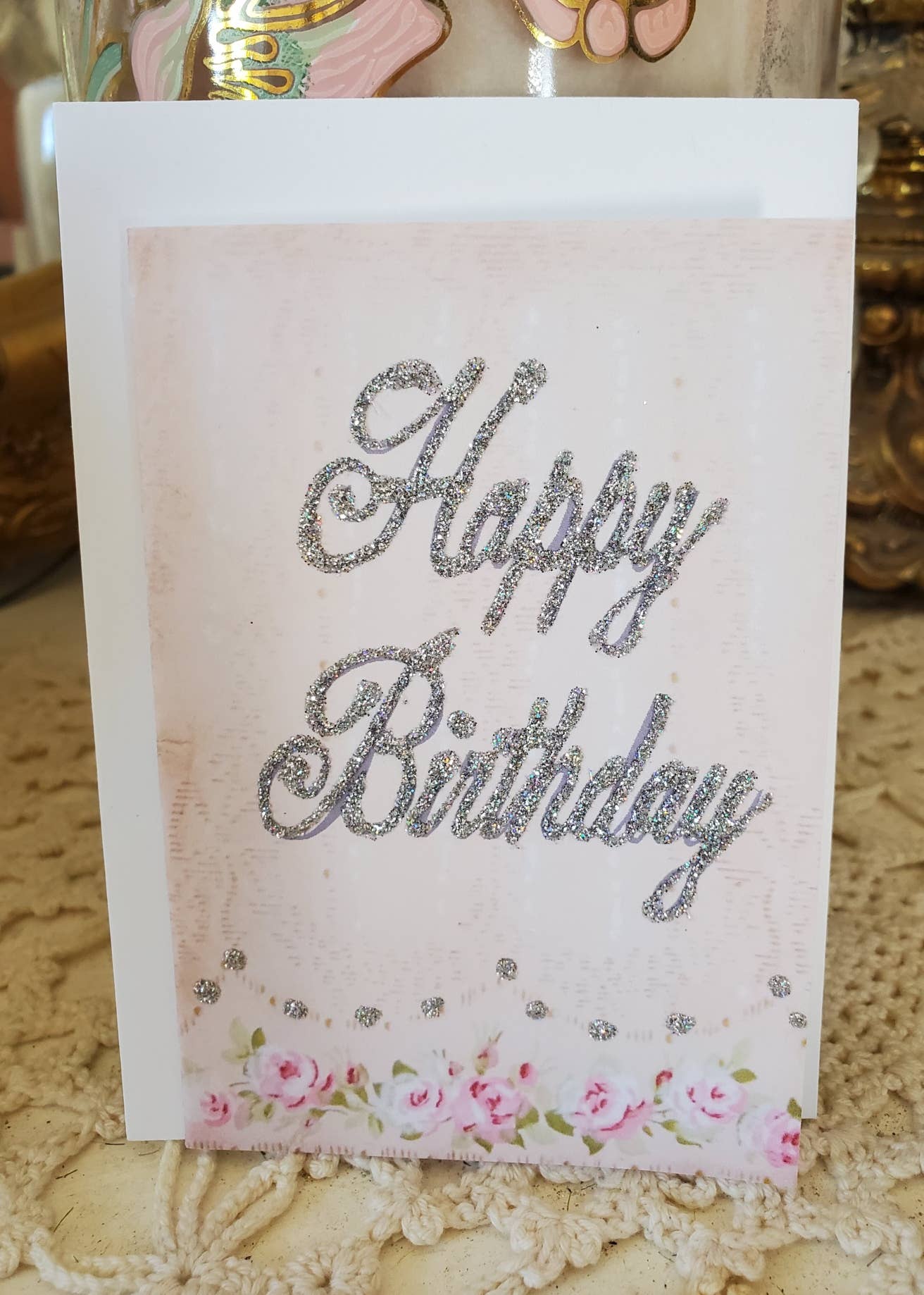 Mini Happy Birthday Roses Greeting Card