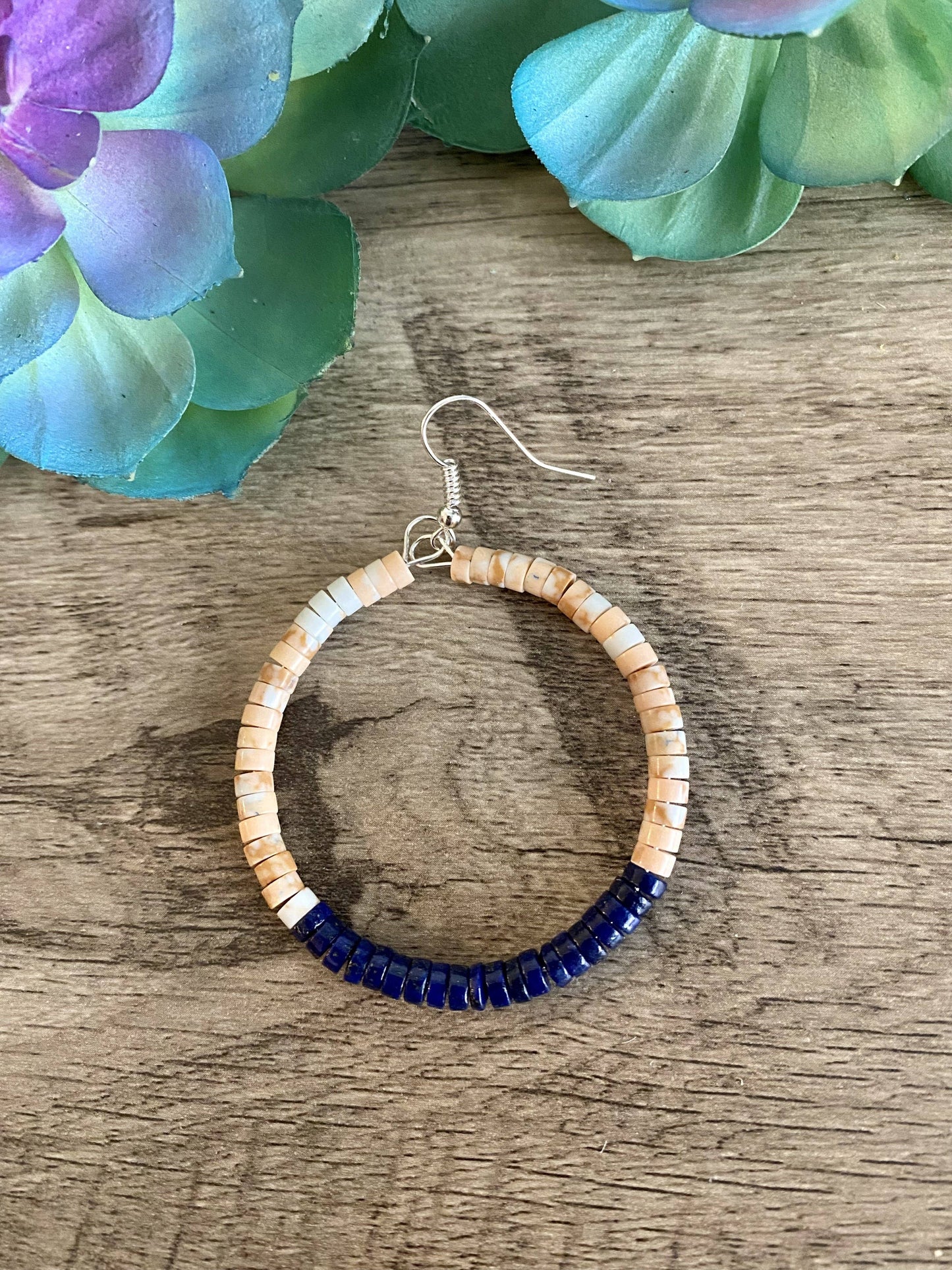 Lapis Hoop earrings