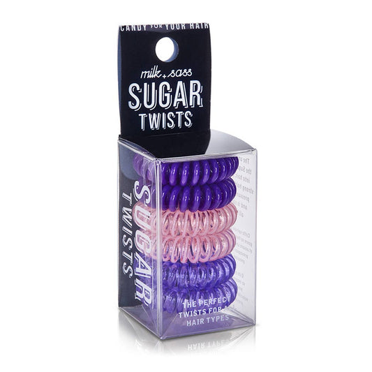 SUGAR TWISTS coil hair ties purple rock candy