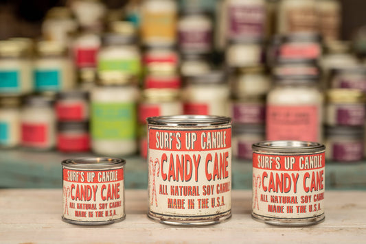 Candy Cane Paint Can Candle - Vintage Collection: 1/2 Pint (8oz)