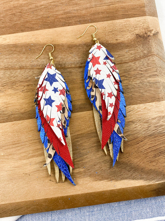 Patriotic Fringed Feather