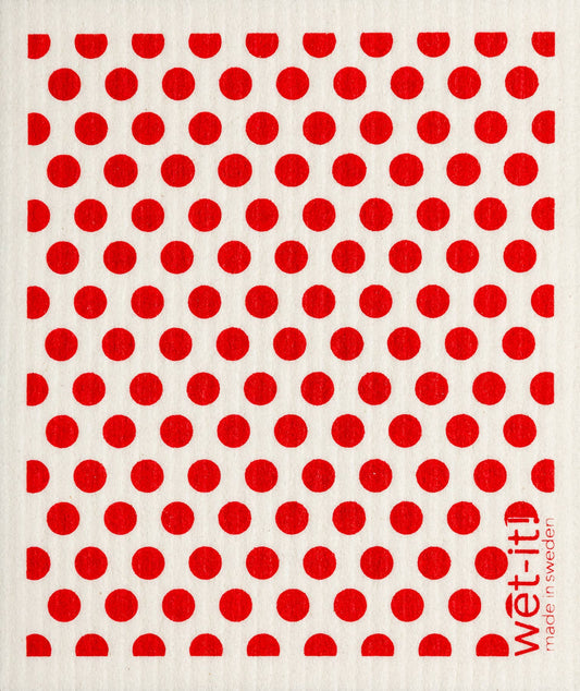 Dots and Dots Red Swedish Cloth