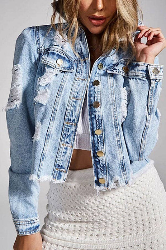 Cropped denim jacket