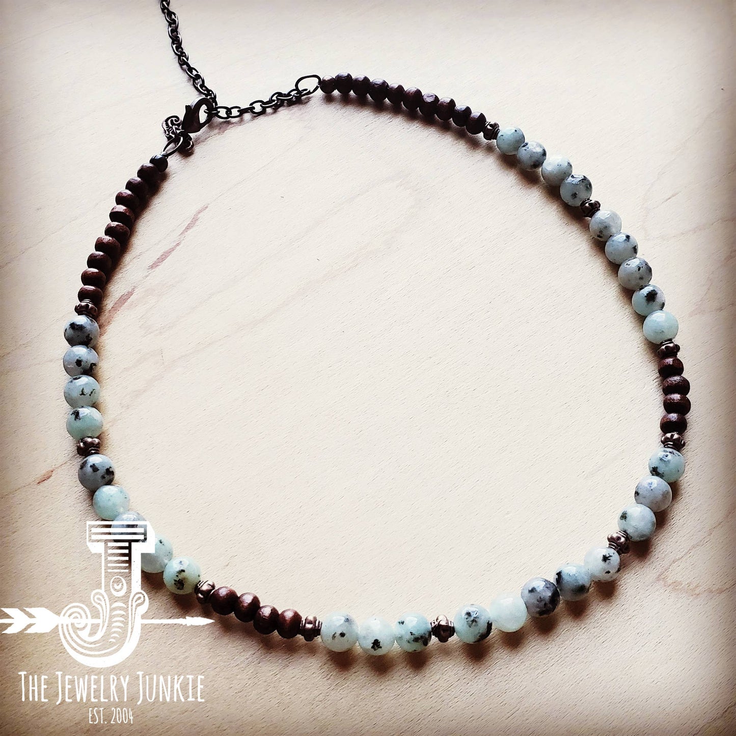 African Turquoise Choker Necklace 230f