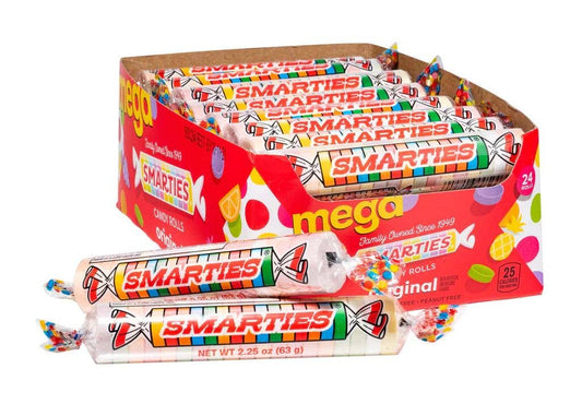 Smarties Mega Roll, 2.25oz Pop, 24ct Case