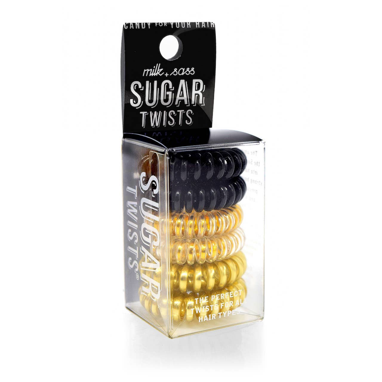 SUGAR TWISTS coil hair ties gold & licorice