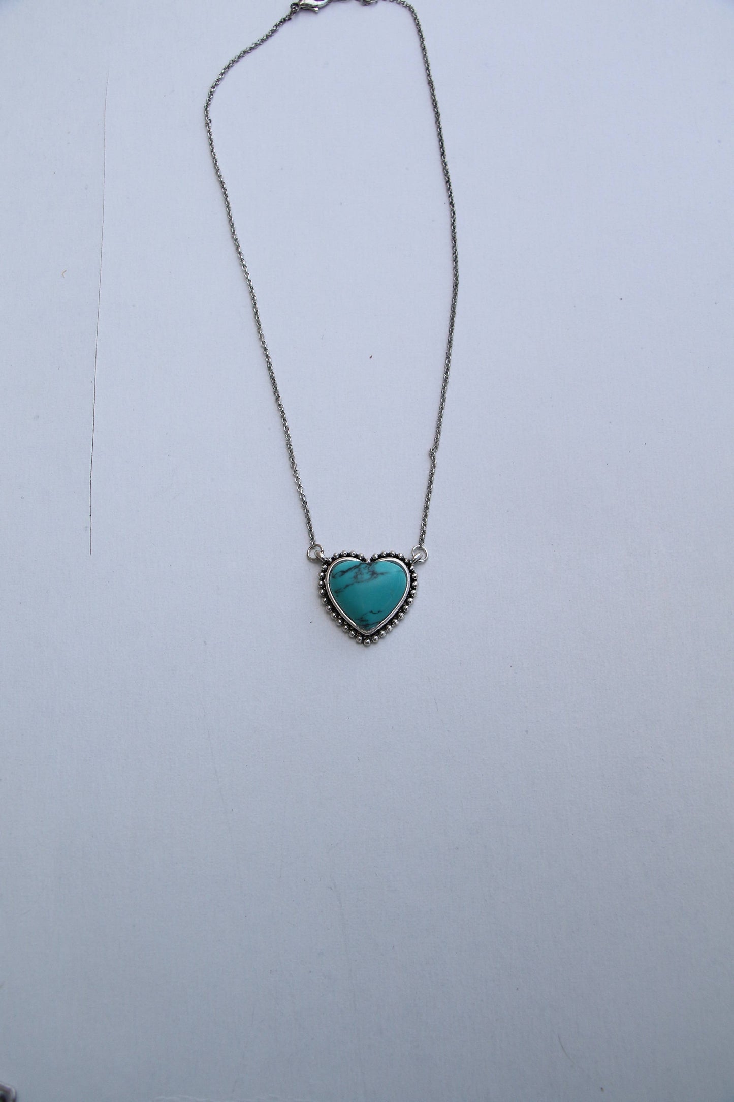 Turquoise HEART CHARM NECKLACE