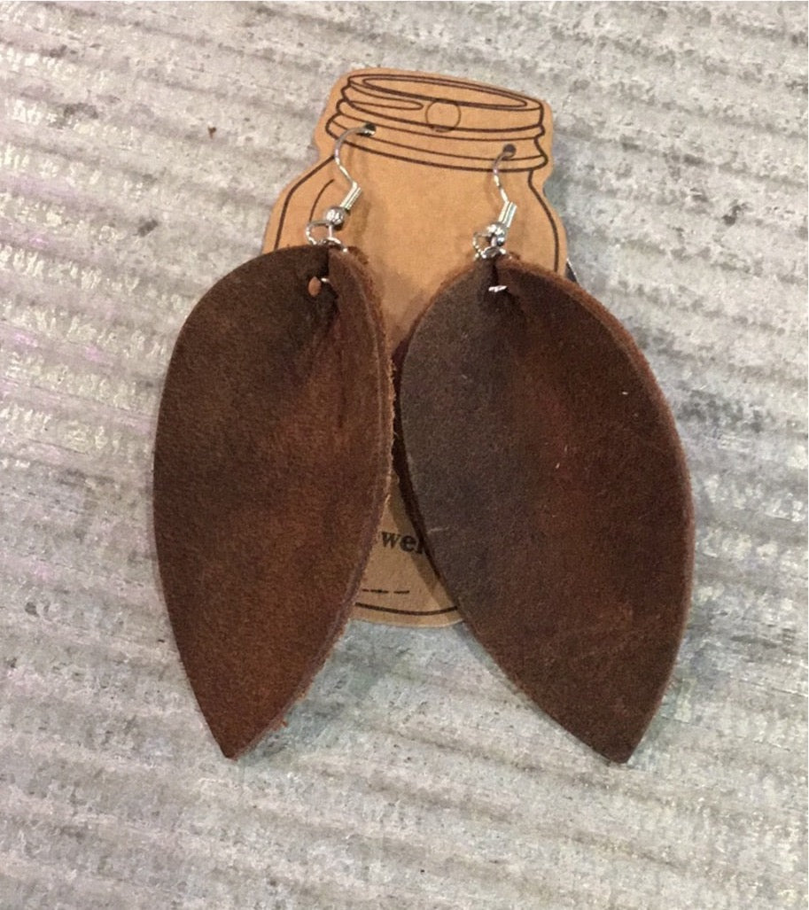 beautiful Leather teardrop earrings