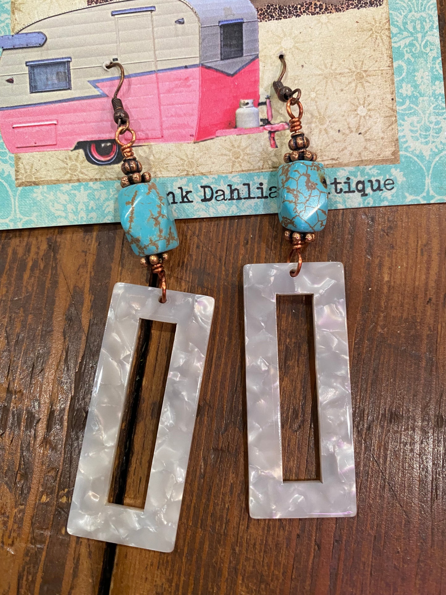 White turquoise earrings