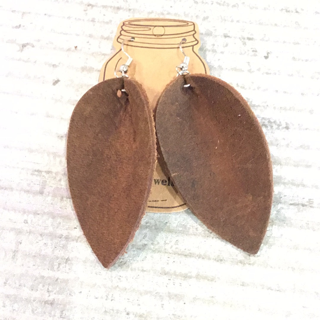 beautiful Leather teardrop earrings